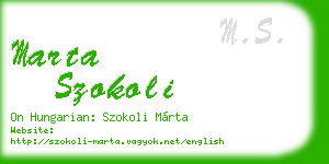 marta szokoli business card